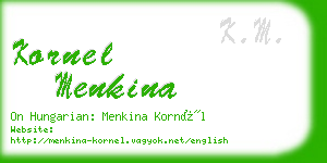 kornel menkina business card